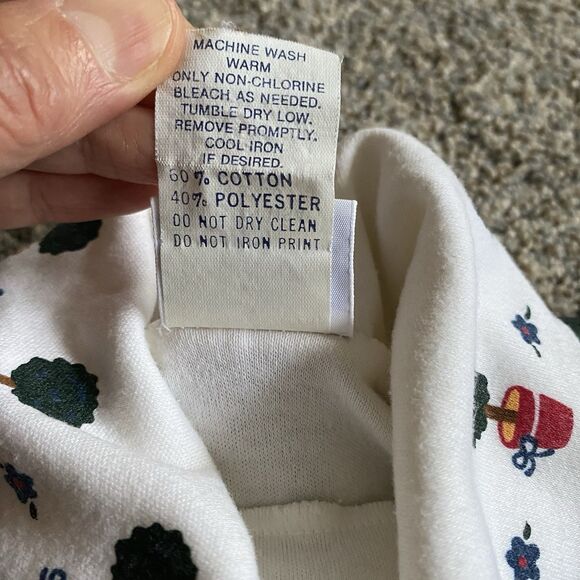 Vintage 80s Hartstrings Cardigan Sweater Girls 6 Button Up Navy Cotton Christmas - Picture 13 of 16